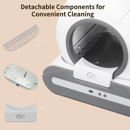 Smart Self-Cleaning Cat Litter Box with App Control – Compatible with Tofu & Mixed Litter