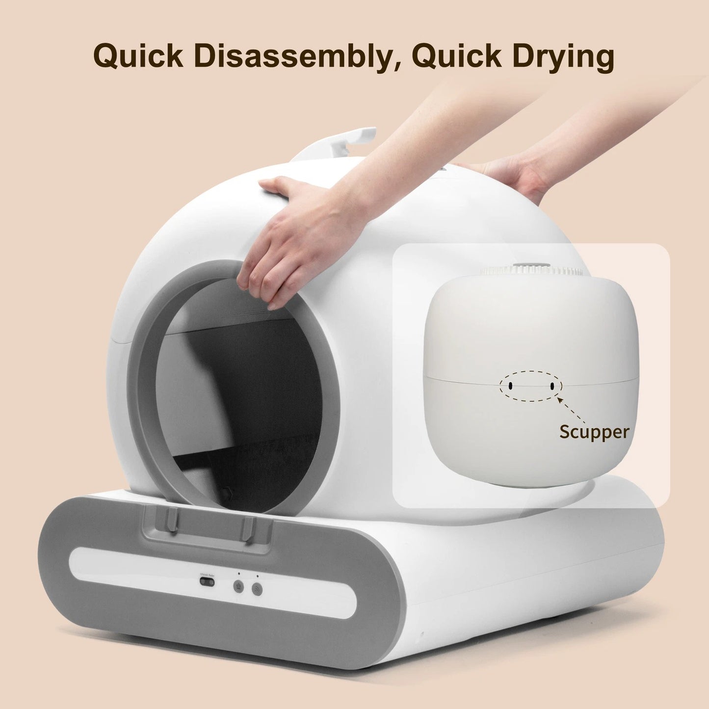 Smart Self-Cleaning Cat Litter Box with App Control – Compatible with Tofu & Mixed Litter