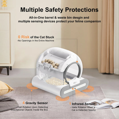 Smart Self-Cleaning Cat Litter Box with App Control – Compatible with Tofu & Mixed Litter