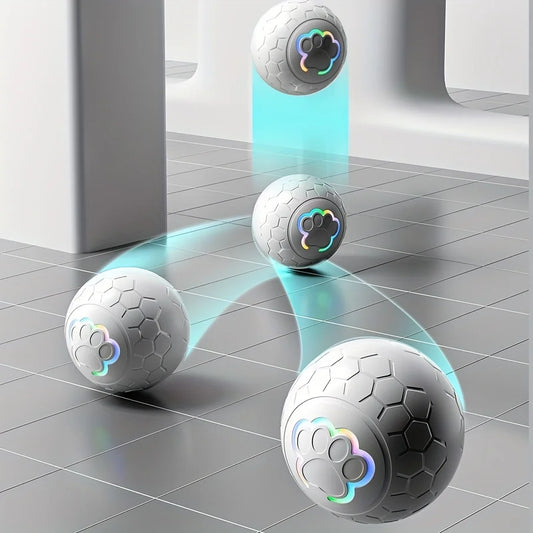 Smart Interactive Pet Toy Ball – USB Rechargeable Automatic Rolling Ball with RGB Lights