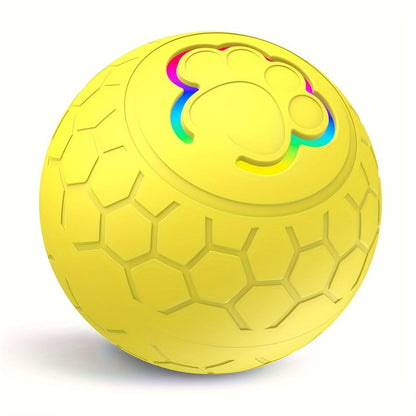 Smart Interactive Pet Toy Ball – USB Rechargeable Automatic Rolling Ball with RGB Lights